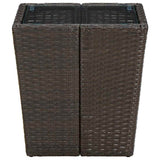 vidaXL Coffee Table 41.5x41.5x44 cm Poly Rattan and Tempered Glass Beige