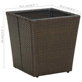 vidaXL Coffee Table 41.5x41.5x44 cm Poly Rattan and Tempered Glass Beige