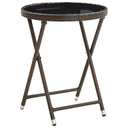 vidaXL Coffee table 60 cm poly rattan and tempered glass beige
