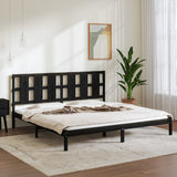 vidaXL Bedframe massief hout zwart 75x190 cm