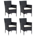 vidaXL Garden Chairs 4 pcs Poly Rattan Black