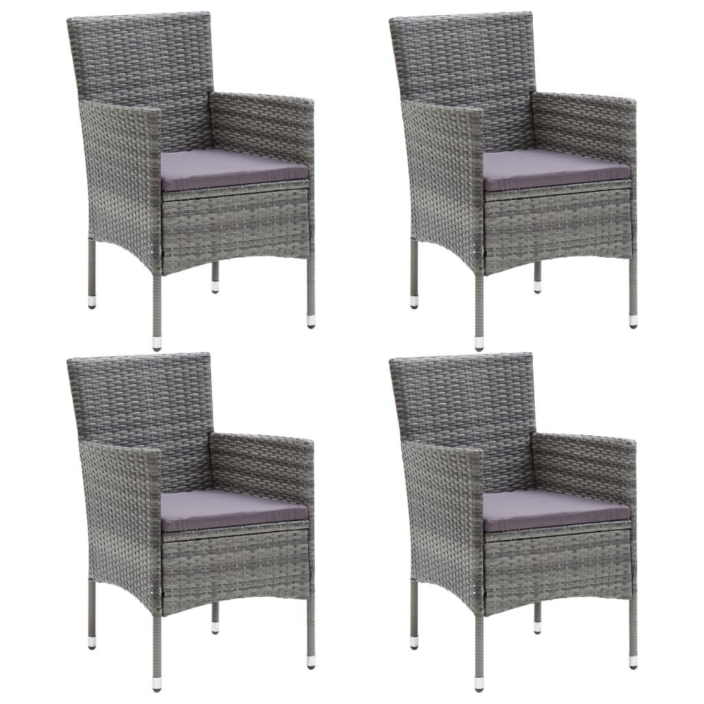 vidaXL Tuinstoelen 4 st poly rattan zwart