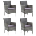 vidaXL Garden Chairs 4 pcs Poly Rattan Black
