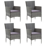 vidaXL Tuinstoelen 4 st poly rattan zwart