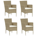 vidaXL Garden Chairs 4 pcs Poly Rattan Black