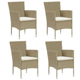 vidaXL Tuinstoelen 4 st poly rattan zwart