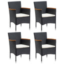 vidaXL Garden Chairs 4 pcs Poly Rattan Black
