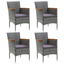 vidaXL Garden Chairs 4 pcs Poly Rattan Black