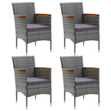 vidaXL Garden Chairs 4 pcs Poly Rattan Black