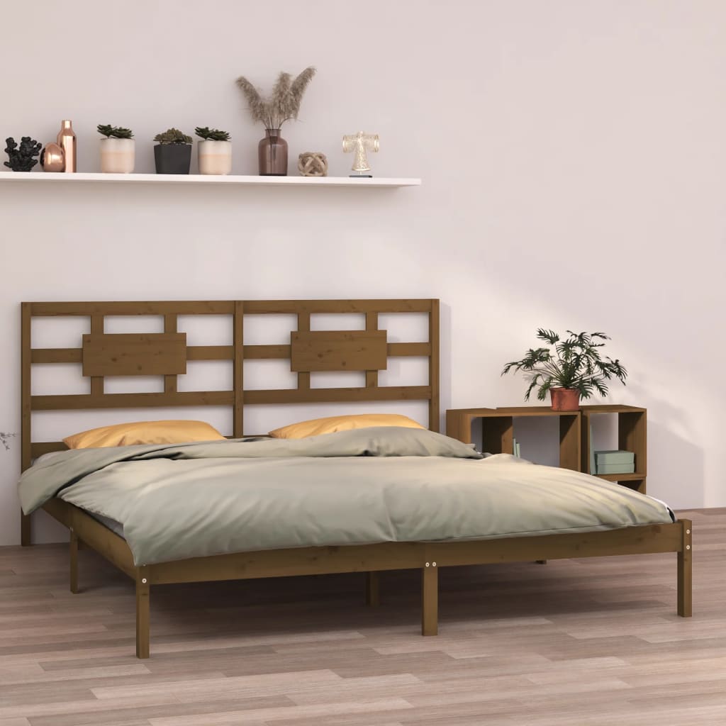 vidaXL Bedframe massief hout zwart 75x190 cm