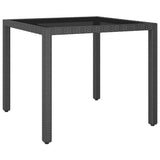 vidaXL Tuintafel 90x90x75 cm poly rattan zwart