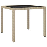 vidaXL Tuintafel 90x90x75 cm poly rattan zwart