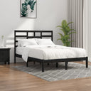 vidaXL Bedframe massief hout zwart 75x190 cm