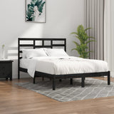vidaXL Bedframe massief hout zwart 75x190 cm
