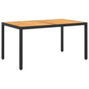 vidaXL Tuintafel 150x90x75 cm acaciahout en poly rattan zwart