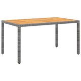 vidaXL Tuintafel 150x90x75 cm acaciahout en poly rattan zwart