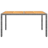 vidaXL Tuintafel 150x90x75 cm acaciahout en poly rattan zwart