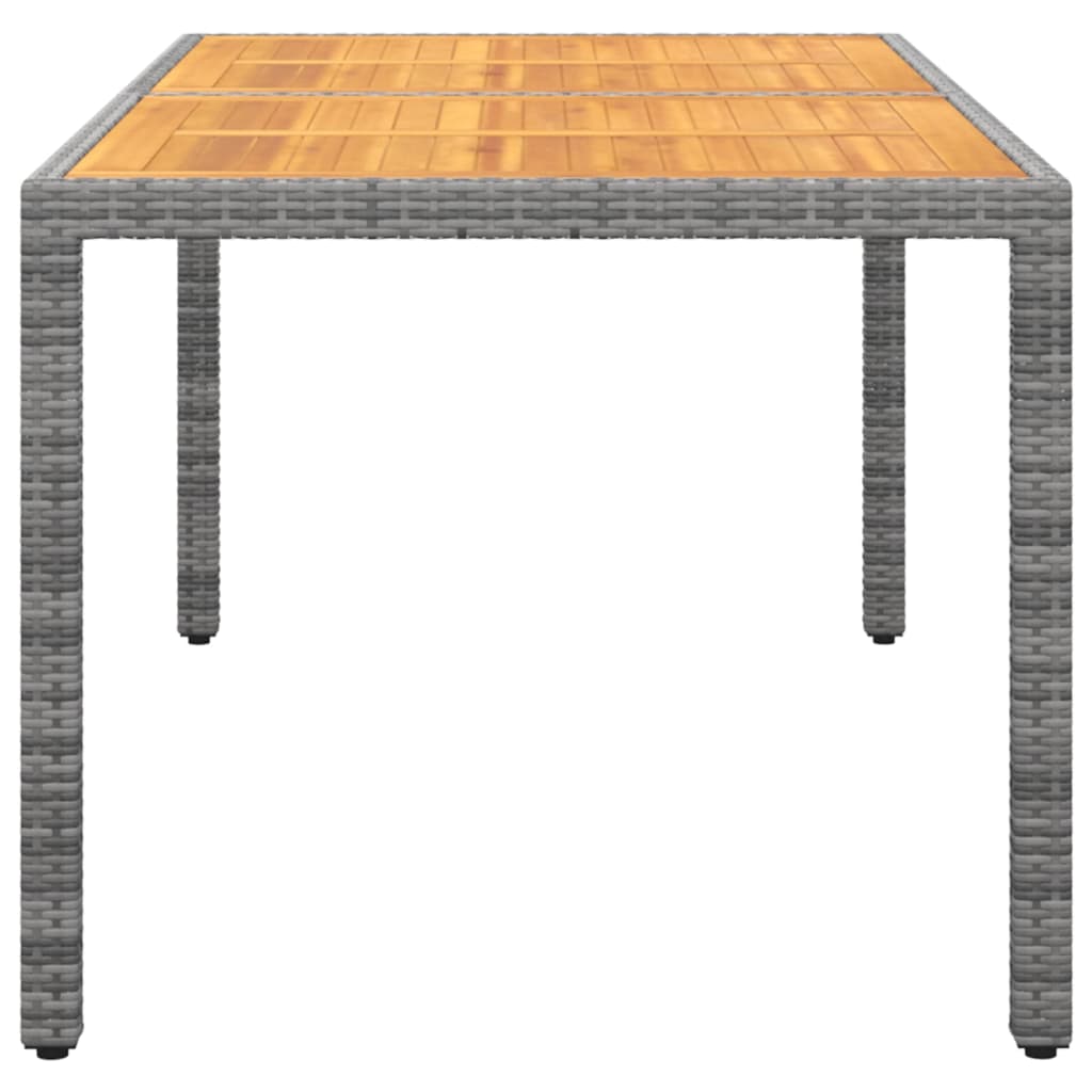 vidaXL Tuintafel 150x90x75 cm acaciahout en poly rattan zwart