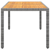 vidaXL Tuintafel 150x90x75 cm acaciahout en poly rattan zwart