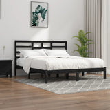 vidaXL Bedframe massief hout zwart 75x190 cm