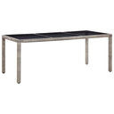 vidaXL Garden Table 190x90x75 cm Tempered Glass and Poly Rattan Black