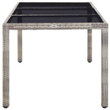 vidaXL Garden Table 190x90x75 cm Tempered Glass and Poly Rattan Black