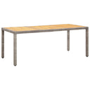 vidaXL Tuintafel 190x90x75 cm acaciahout en poly rattan zwart