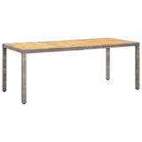vidaXL Tuintafel 190x90x75 cm acaciahout en poly rattan zwart