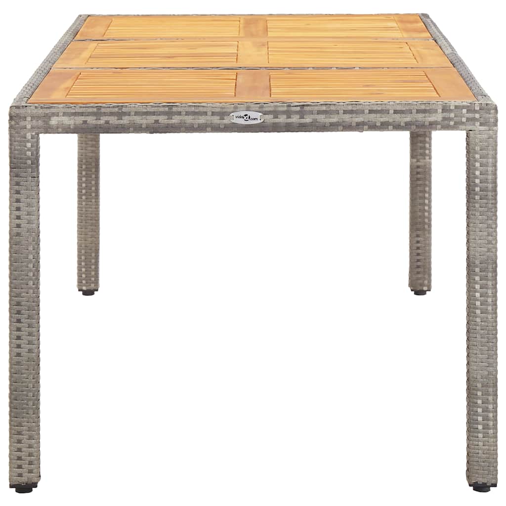 vidaXL Tuintafel 190x90x75 cm acaciahout en poly rattan zwart