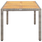 vidaXL Tuintafel 190x90x75 cm acaciahout en poly rattan zwart