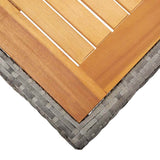 vidaXL Tuintafel 190x90x75 cm acaciahout en poly rattan zwart