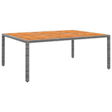 vidaXL Garden Table 200x150x75 cm acacia wood and poly rattan black