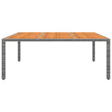 vidaXL Garden Table 200x150x75 cm acacia wood and poly rattan black