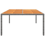 vidaXL Garden Table 200x150x75 cm acacia wood and poly rattan black