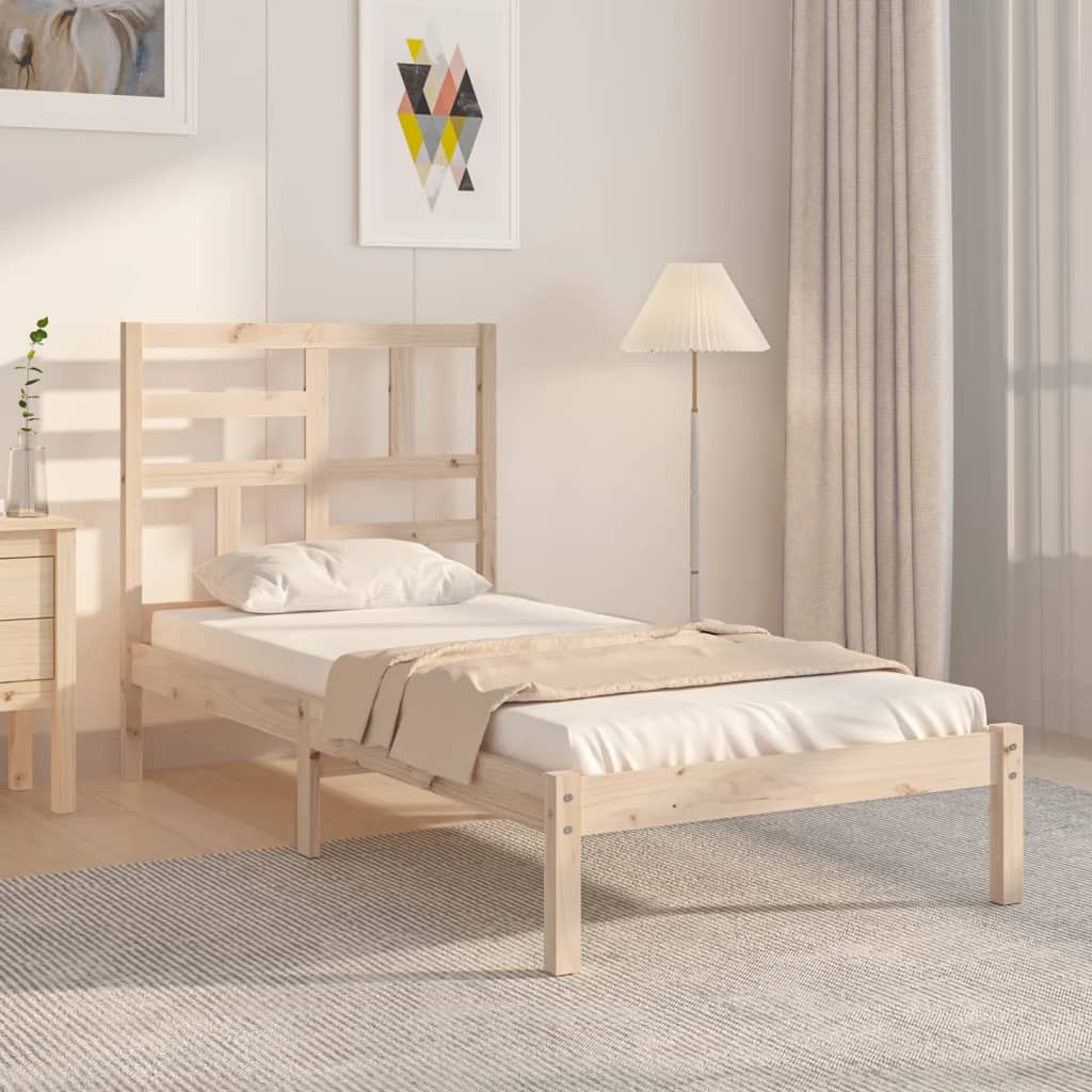 vidaXL Bed Frame Solid Wood 75x190 cm