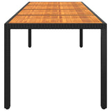 vidaXL Garden Table 250x100x75 cm acacia wood and poly rattan black