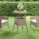 vidaXL Tuintafel Ø60x75 cm acaciahout en poly rattan zwart