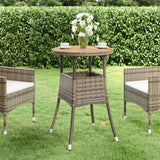 vidaXL Tuintafel Ø60x75 cm acaciahout en poly rattan zwart
