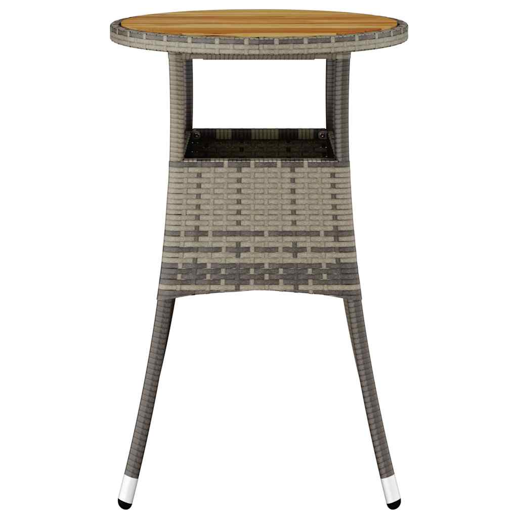 vidaXL Tuintafel Ø60x75 cm acaciahout en poly rattan zwart