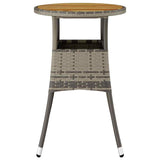 vidaXL Tuintafel Ø60x75 cm acaciahout en poly rattan zwart
