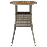 vidaXL Tuintafel Ø60x75 cm acaciahout en poly rattan zwart