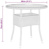 vidaXL Tuintafel Ø80x75 cm acaciahout en poly rattan zwart
