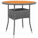 vidaXL Tuintafel Ø80x75 cm acaciahout en poly rattan zwart
