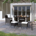 vidaXL 4-Piece Garden Chair and Footrest Set Rattan Black