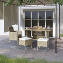 vidaXL 4-Piece Garden Chair and Footrest Set Rattan Black