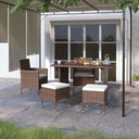 vidaXL 4-Piece Garden Chair and Footrest Set Rattan Black