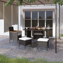 vidaXL 4-Piece Garden Chair and Footrest Set Poly Rattan Black