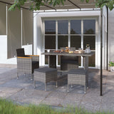 vidaXL 4-delige Tuinstoel- en voetenbankset poly rattan zwart