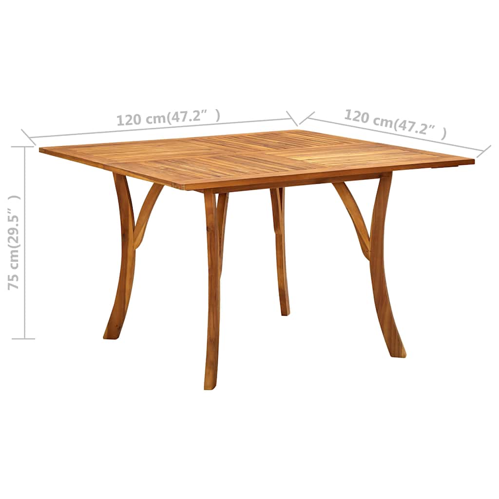vidaXL Tuintafel 120x120x75 cm massief acaciahout
