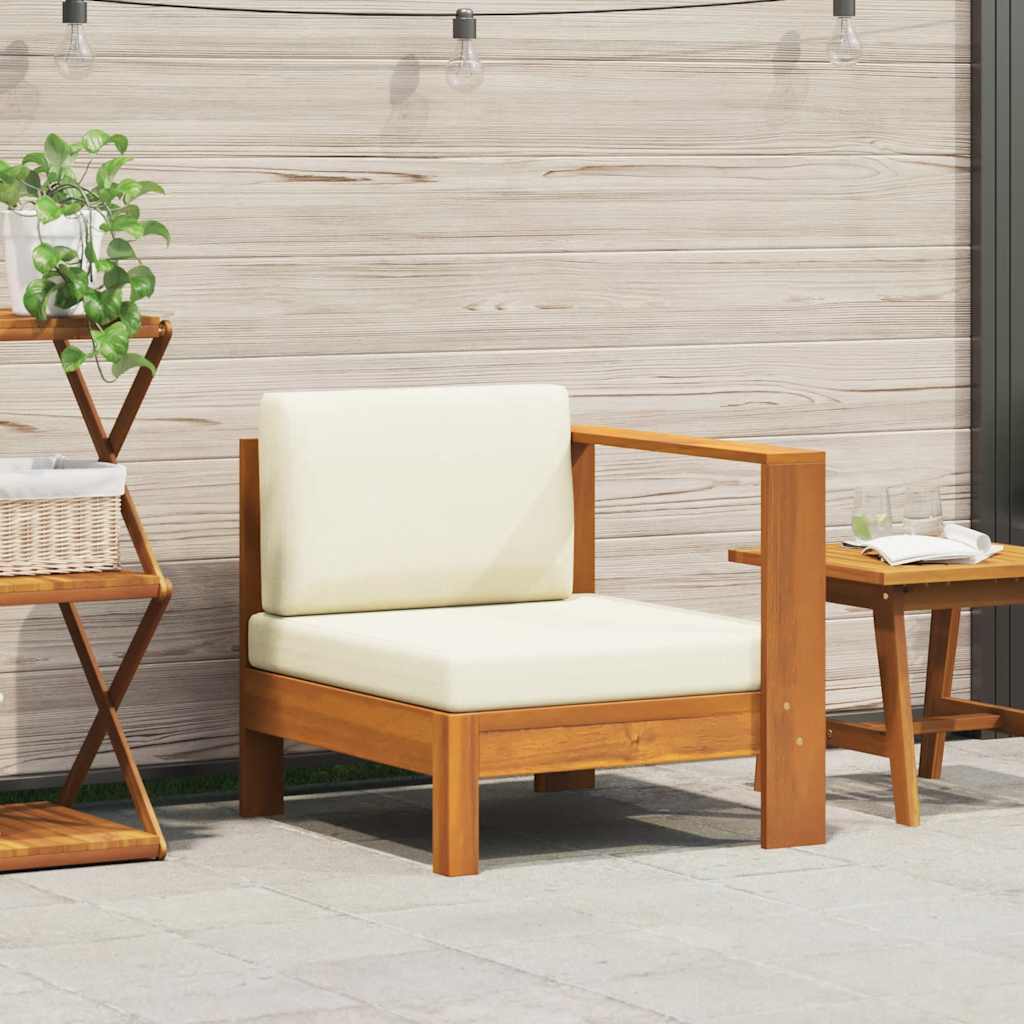 vidaXL 2-delige Loungeset met crèmewitte kussens acaciahout